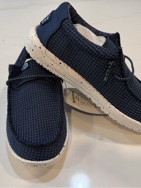 Hey Dude Kids Navy Mesh Slip-On Sneakers with White Speckled Sole #89